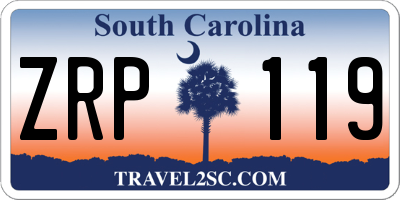 SC license plate ZRP119