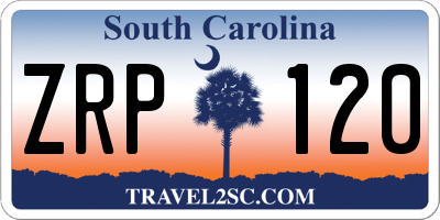 SC license plate ZRP120