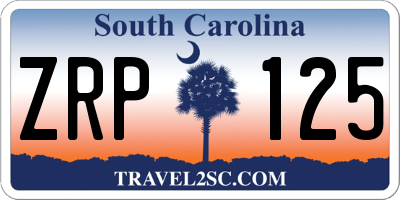 SC license plate ZRP125