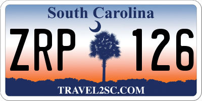 SC license plate ZRP126