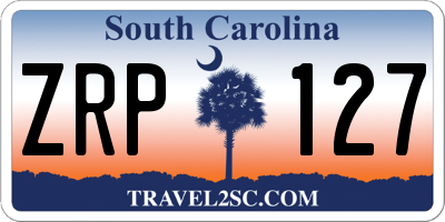 SC license plate ZRP127