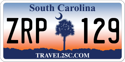 SC license plate ZRP129
