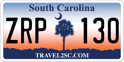 SC license plate ZRP130