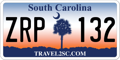 SC license plate ZRP132