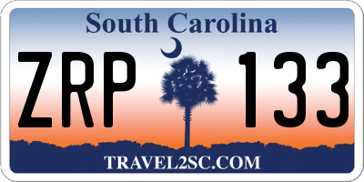 SC license plate ZRP133