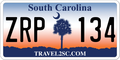 SC license plate ZRP134