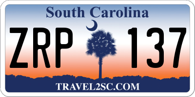 SC license plate ZRP137