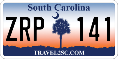 SC license plate ZRP141