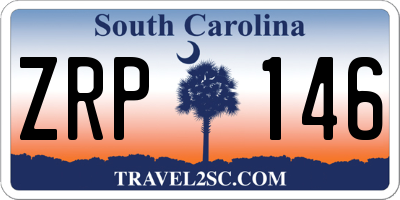 SC license plate ZRP146
