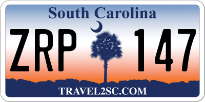 SC license plate ZRP147