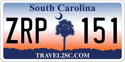 SC license plate ZRP151