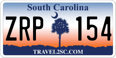 SC license plate ZRP154