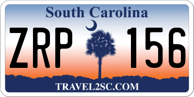 SC license plate ZRP156