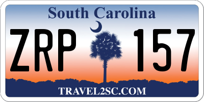 SC license plate ZRP157