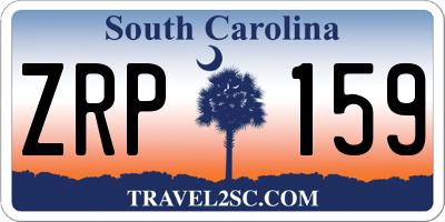 SC license plate ZRP159