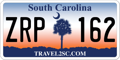 SC license plate ZRP162