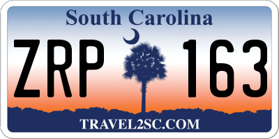 SC license plate ZRP163