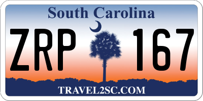 SC license plate ZRP167