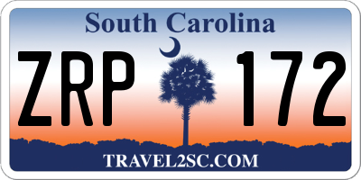 SC license plate ZRP172