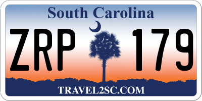 SC license plate ZRP179