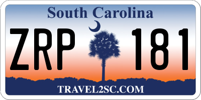 SC license plate ZRP181