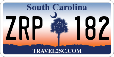 SC license plate ZRP182