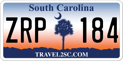 SC license plate ZRP184