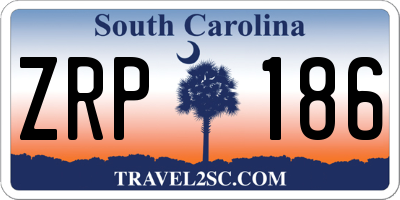 SC license plate ZRP186