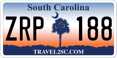 SC license plate ZRP188