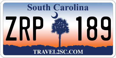 SC license plate ZRP189