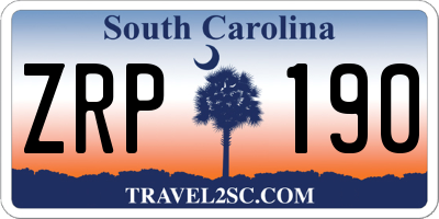 SC license plate ZRP190