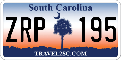 SC license plate ZRP195