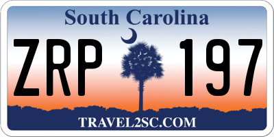 SC license plate ZRP197
