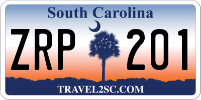 SC license plate ZRP201