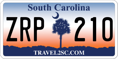 SC license plate ZRP210