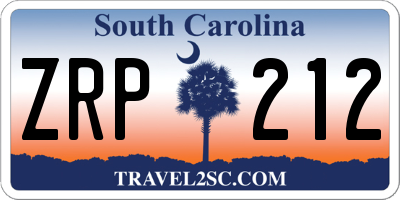 SC license plate ZRP212