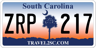 SC license plate ZRP217