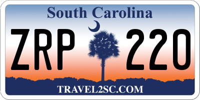 SC license plate ZRP220