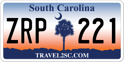 SC license plate ZRP221