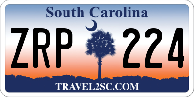 SC license plate ZRP224