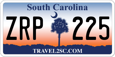 SC license plate ZRP225