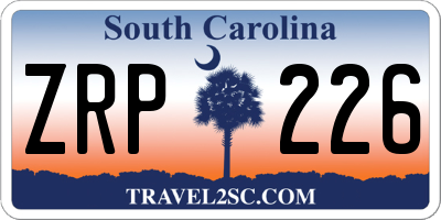 SC license plate ZRP226