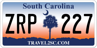 SC license plate ZRP227