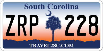 SC license plate ZRP228