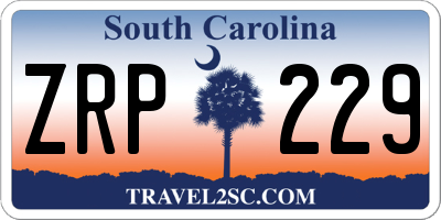 SC license plate ZRP229