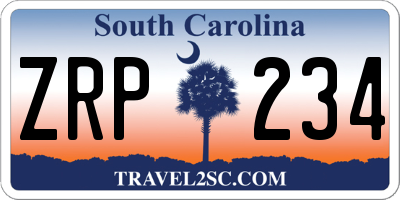 SC license plate ZRP234