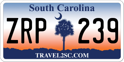 SC license plate ZRP239