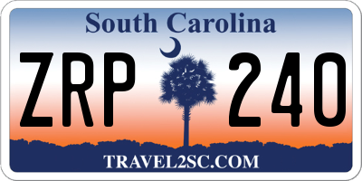 SC license plate ZRP240