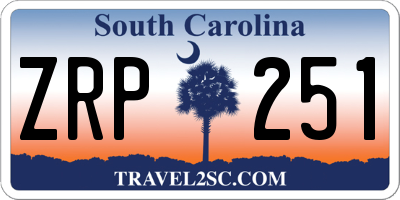 SC license plate ZRP251