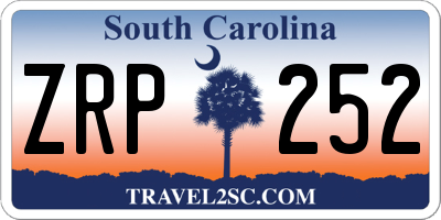 SC license plate ZRP252